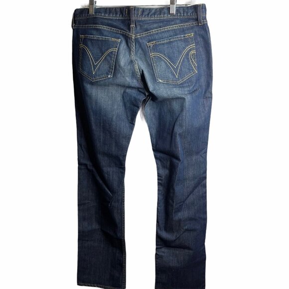 Luukaa Five Fellas Button Fly Jeans Mid Rise Women’s 10 Distressed Straight Leg - Picture 2 of 8